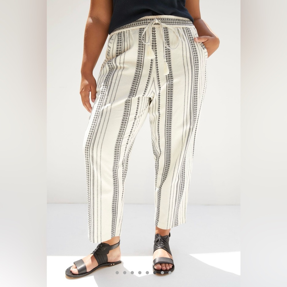 Anthropologie Black and White Striped Pants